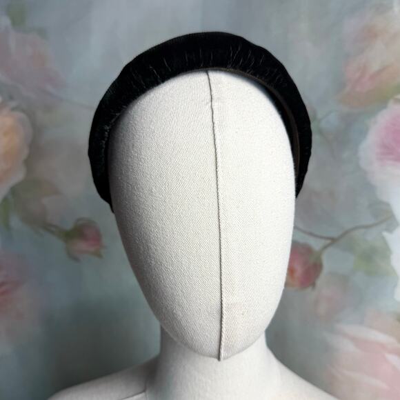 Vintage Brown Velvet Headband Style Topper Hat - Picture 2 of 6